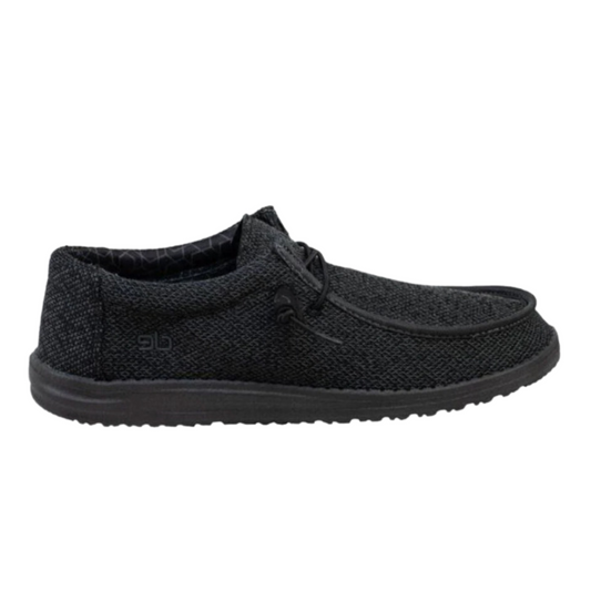 Men's Hey Dude Wally Sox Micro Shoes (Total Black)